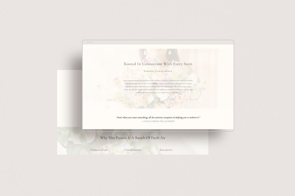 Floral website design on a Showit template