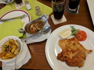 Traditional German Food - Schnitzel and Potatoes