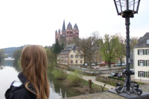 Looking at the Limburg Cathedral from the Lahn Bridge