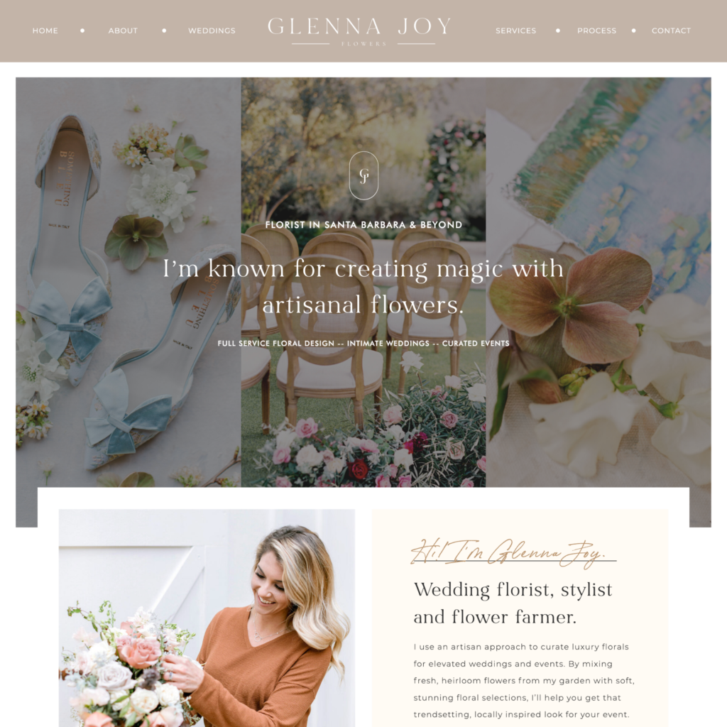 Luxury copywriting for a wedding florist