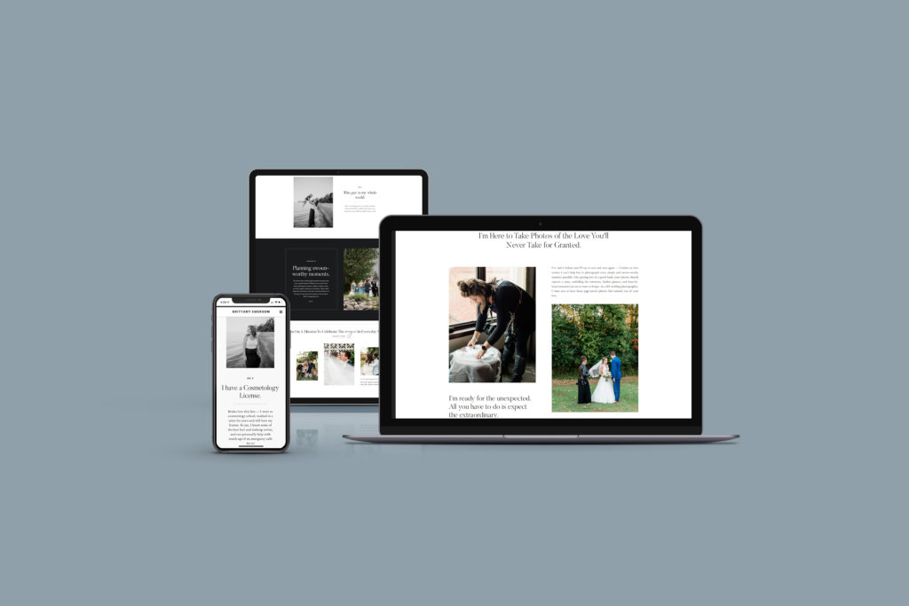 Wedding Photographer Website on Showit