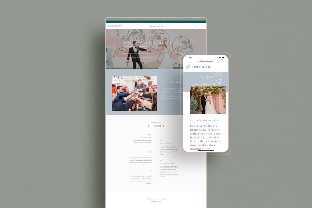 Wedding videographer website example on Showit with Salted Pages copywriting