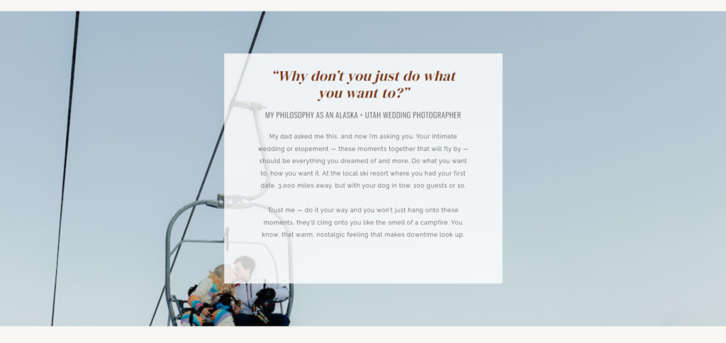 Copywriting for one of the coolest photography websites
