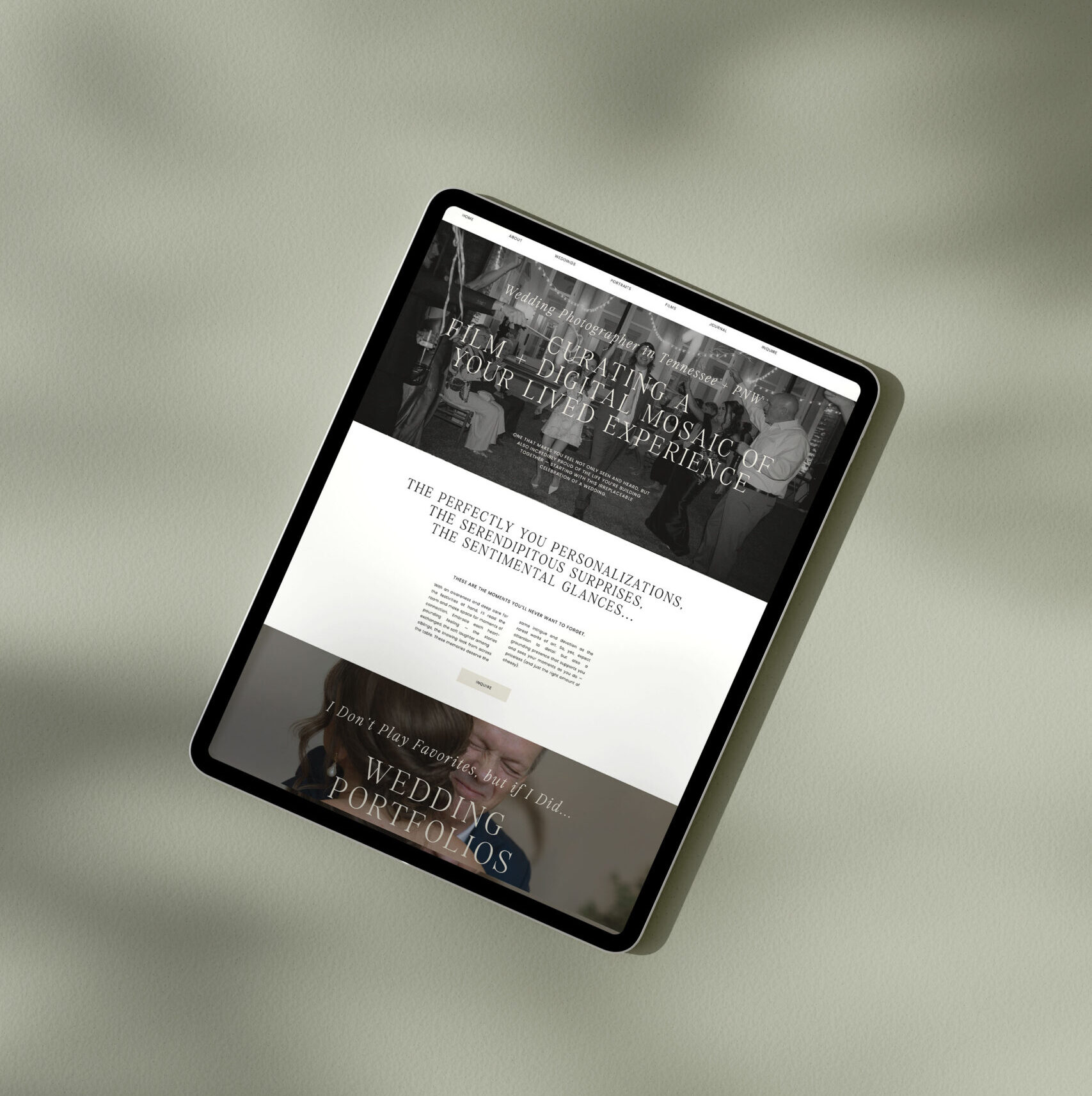 A mockup of semi custom web design on a tablet.